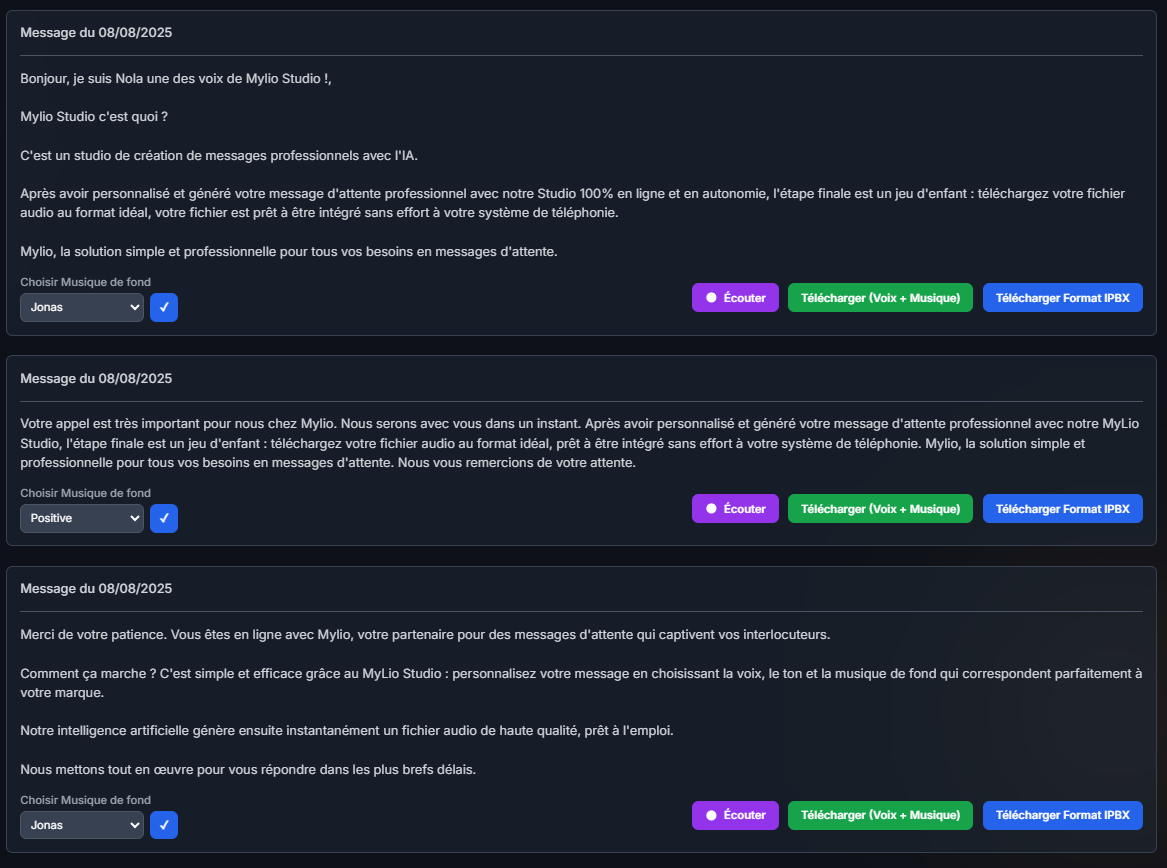 Aperçu de l'interface client 4